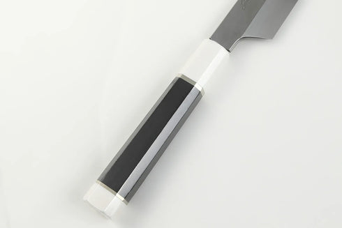 堺 孝行 真打 水本焼 白二鋼 飛燕 和包丁 サヤ付 黒檀柄 5