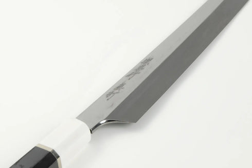 堺 孝行 真打 水本焼 白二鋼 飛燕 和包丁 サヤ付 黒檀柄 6
