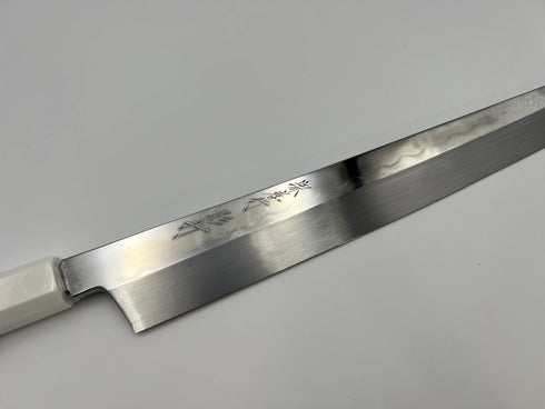 堺 孝行 影打 水本焼 白二鋼 玄武 和包丁 サヤ付 黒檀柄 10
