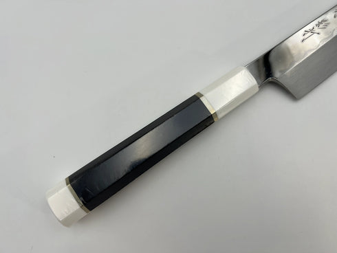 堺 孝行 影打 水本焼 白二鋼 玄武 和包丁 サヤ付 黒檀柄 11