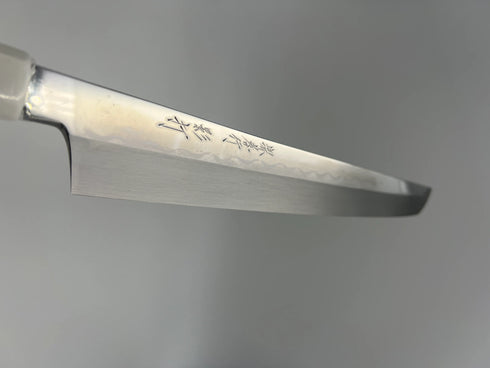 堺 孝行 影打 水本焼 白二鋼 玄武 和包丁 サヤ付 黒檀柄 12
