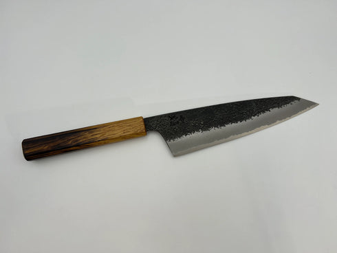 堺 孝行 焔 紅蓮 青ニ鋼 黒打 鎚目 牛刀 和包丁 樫焼柄 2