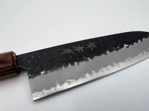 堺 孝行 青紙スーパー 三徳 和包丁 ケヤキ柄 3