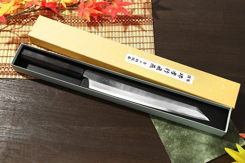 堺 孝行 本焼 青二鋼 飛燕 和包丁 サヤ付 黒檀柄 1
