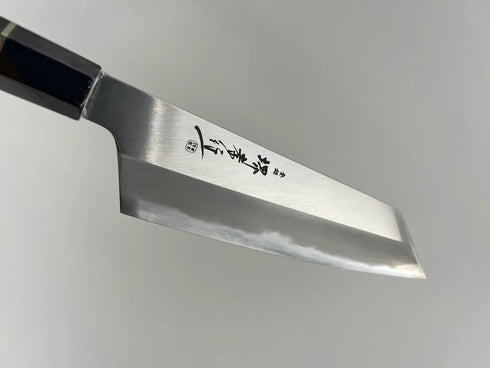 堺 孝行 焔SP 青ニ鋼 剣型三徳 和包丁 黒檀柄 7