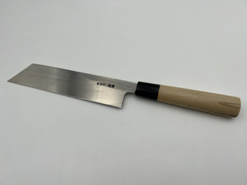 堺孝行 特上 白二鋼 菱形薄刃 和包丁 朴柄 5