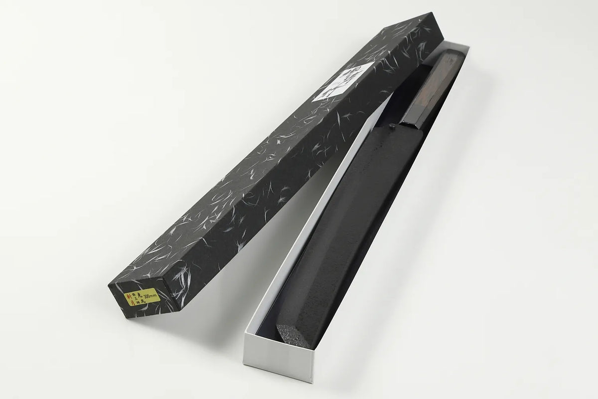 堺 孝行 斬月 銀三鋼 先丸正夫 斬月型 和包丁 サヤ付 ウエンジ柄 – 堺