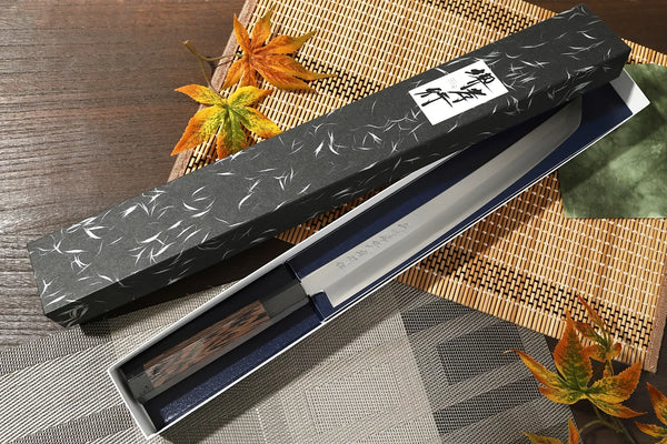 堺 孝行 斬月 銀三鋼 先丸正夫 斬月型 和包丁 サヤ付 ウエンジ柄 1