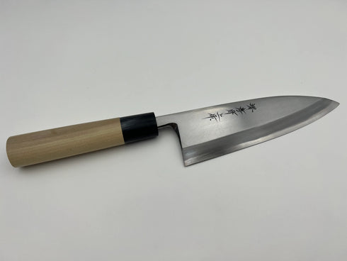 堺 孝行 本霞研 白三鋼 出刃 和包丁 朴柄 2