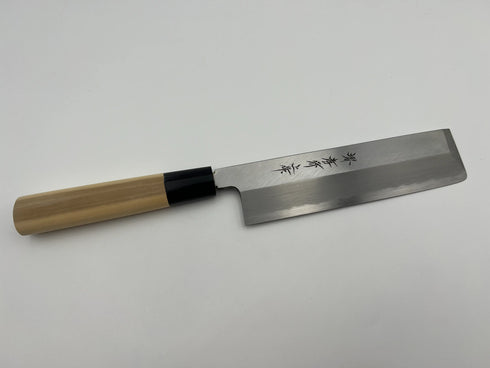 堺 孝行 本霞研 白三鋼 薄刃 和包丁 朴柄 2