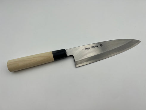 堺 孝行 本霞研 白三鋼 舟行出刃 和包丁 朴柄 2