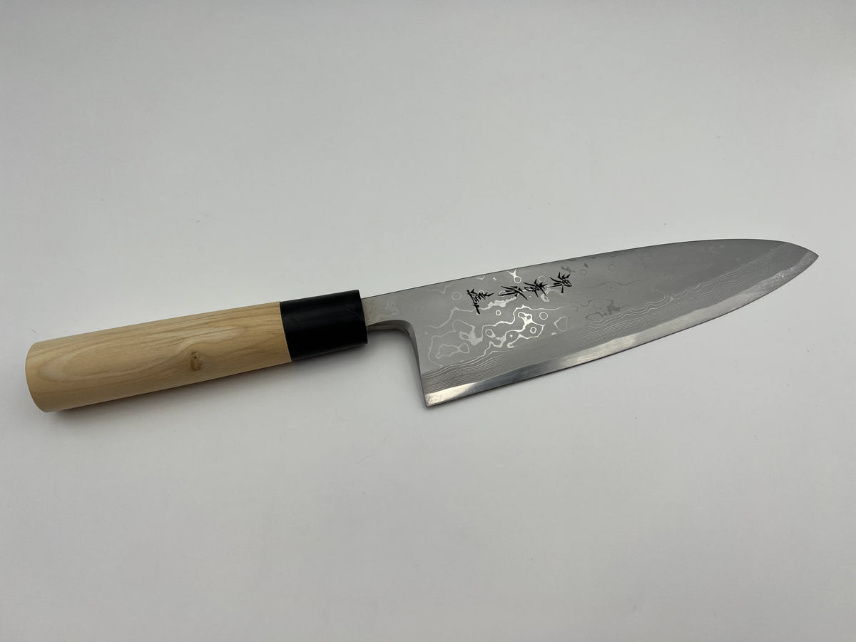 堺 孝行 うずしお 白二鋼 ダマスカス 出刃 和包丁 朴柄 – 堺孝行包丁