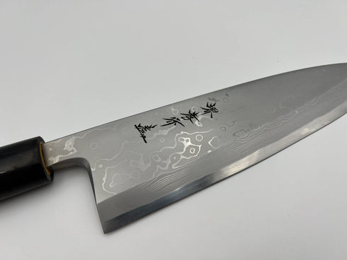 堺 孝行 うずしお 白二鋼 ダマスカス 出刃 和包丁 朴柄 3