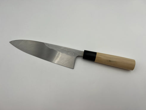 堺 孝行 うずしお 白二鋼 ダマスカス 出刃 和包丁 朴柄 5