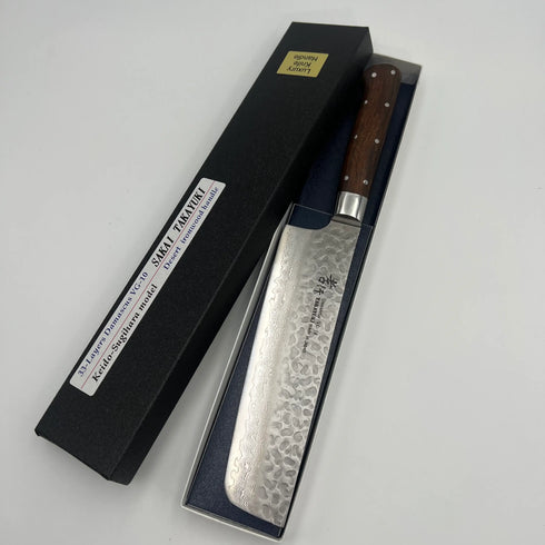 堺 孝行 VG10 33層 ダマスカス 菜切 洋包丁 デザートアイアンウッド(杉原モデル)柄 1