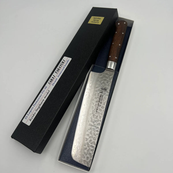 堺 孝行 VG10 33層 ダマスカス 菜切 洋包丁 デザートアイアンウッド(杉原モデル)柄 1