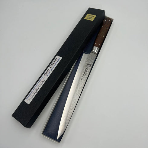 堺 孝行 VG10 33層 ダマスカス 筋引 洋包丁 デザートアイアンウッド(杉原モデル)柄 1