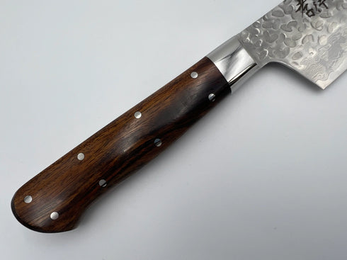 堺 孝行 VG10 33層 ダマスカス 剣型三徳 洋包丁 デザートアイアンウッド(杉原モデル)柄 5