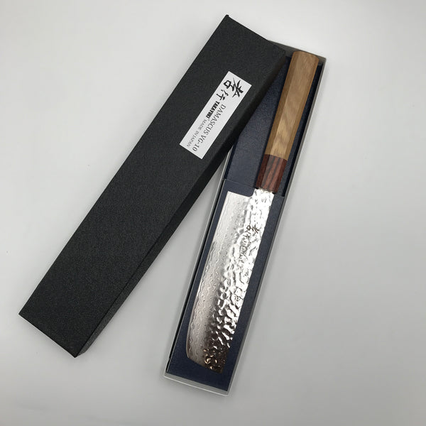 Takayuki Sakai 33 Layer Damascus VG10 Nakiri Japanese Knife with Zelkova Pattern