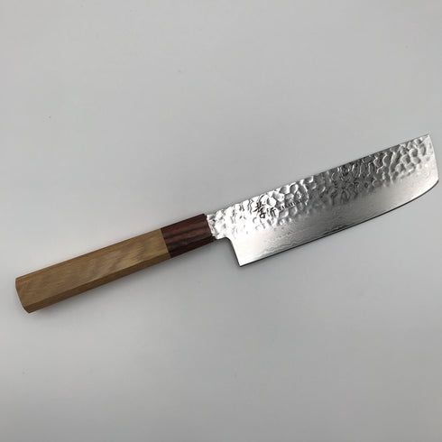 Takayuki Sakai 33 Layer Damascus VG10 Nakiri Japanese Knife with Zelkova Pattern
