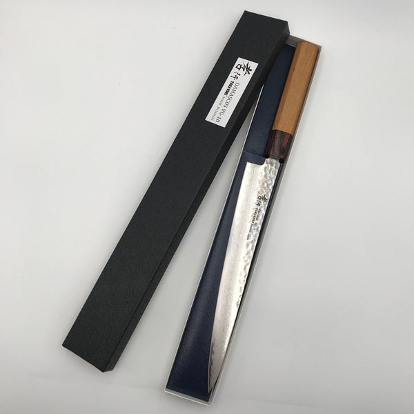 Sakai Takayuki 33 Layer Damascus VG10 Sujihiki Japanese Knife with Zelkova Pattern