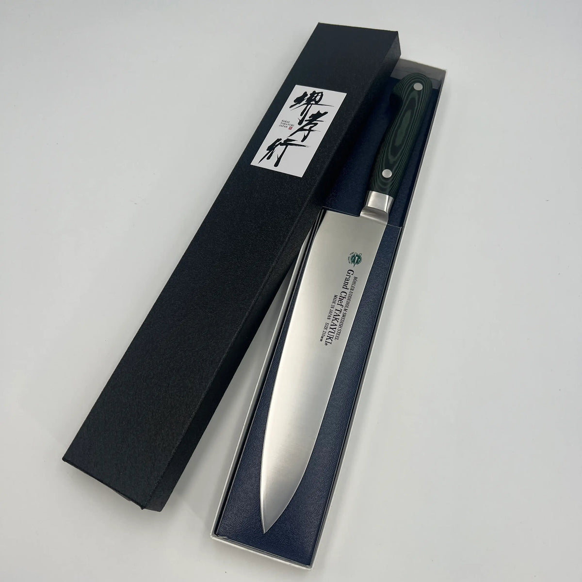 堺孝行 グランドシェフ マイカルタ柄 グリーン 牛刀 – 堺孝行包丁専門