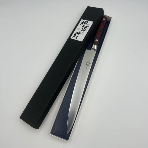 堺孝行 グランドシェフ マイカルタ柄 ワインレッド 筋引 1