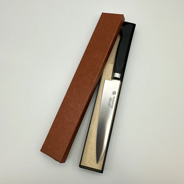 堺孝行 イノックス抗菌カラー 8A鋼 ペティーナイフ POM樹脂 抗菌ハンドル(ブラック)1