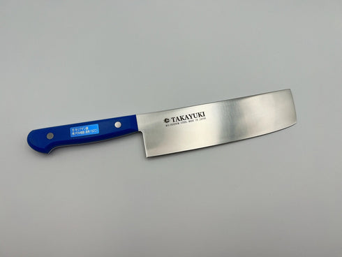 堺 孝行 S/S PC柄カラー 8A鋼 巾広菜切 POM樹脂 抗菌ハンドル ブルー 2