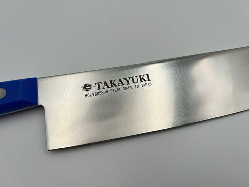 堺 孝行 S/S PC柄カラー 8A鋼 巾広菜切 POM樹脂 抗菌ハンドル ブルー 3