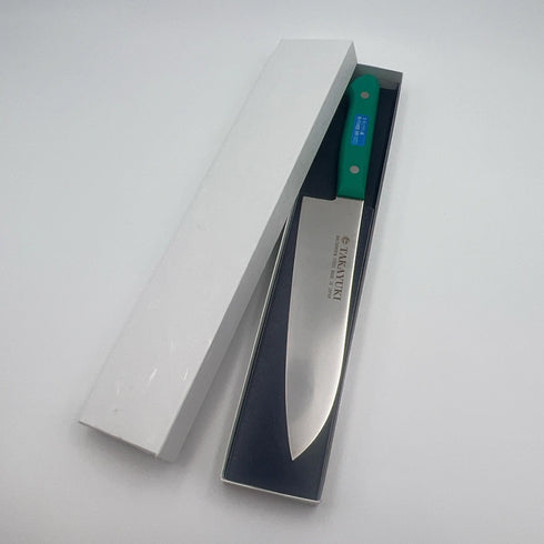 堺 孝行 S/S PC柄カラー 8A鋼 三徳 POM樹脂 抗菌ハンドル グリーン 1