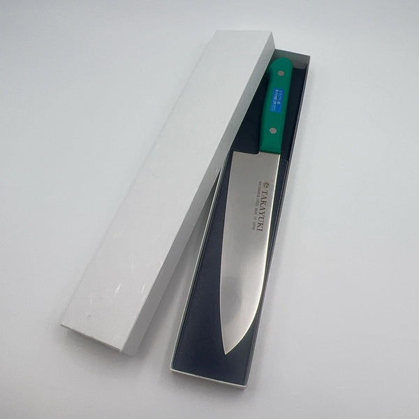 堺 孝行 S/S PC柄カラー 8A鋼 三徳 POM樹脂 抗菌ハンドル グリーン 1