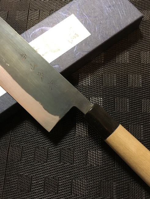 白山 黒打菜切包丁 180mm 水牛柄