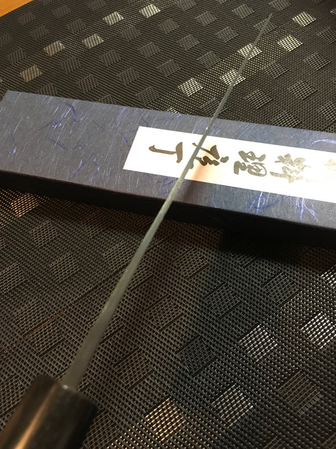 白山 黒打菜切包丁 180mm 水牛柄