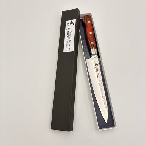 堺 孝行 VG10 33層 ダマスカス ペティーナイフ 洋包丁 マホガニー柄
