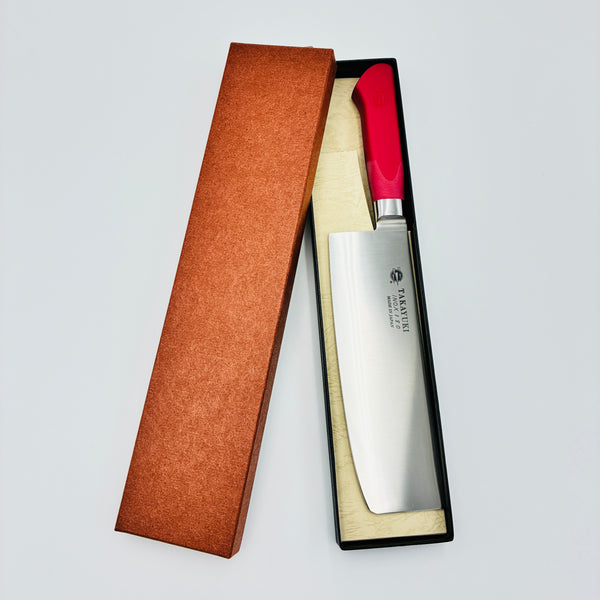 堺孝行 イノックス抗菌カラー 8A鋼 巾広菜切 POM樹脂 抗菌ハンドル(レッド)