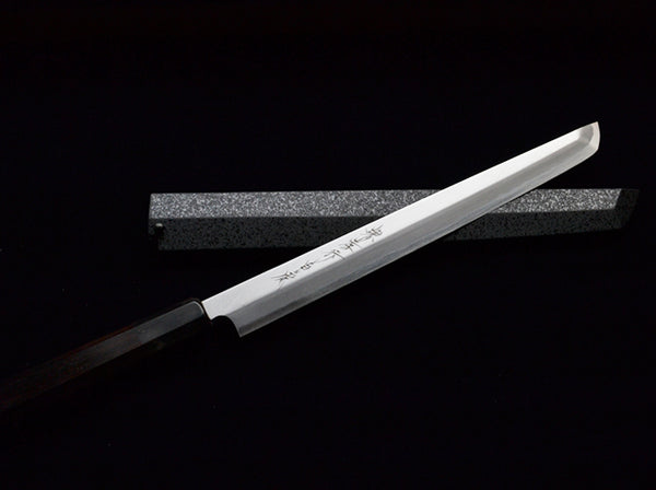 堺 孝行 白虎 白一鋼 先丸蛸引 和包丁 サヤ付 黒檀柄 1