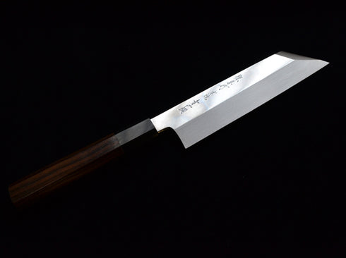 堺 孝行 水本焼 青二鋼 むき物包丁 和包丁 黒檀柄