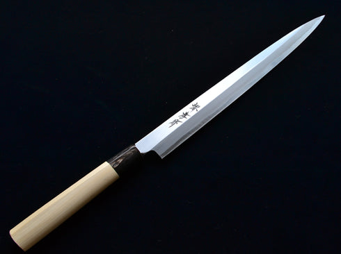 堺 孝行 霞研 白三鋼 ふぐ引 和包丁 水牛角付朴柄 1