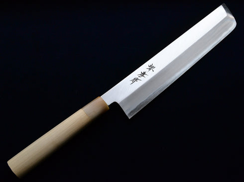 堺 孝行 霞研 白三鋼 骨切 鱧切 和包丁 水牛角付朴柄 1