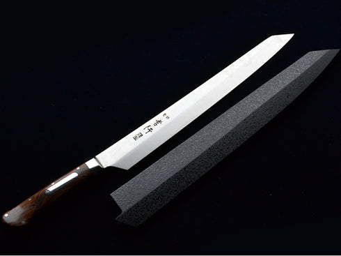 堺 孝行 グランドシェフSP TypeⅠ SW鋼 切付柳刃 和包丁 鞘付き デザートアイアンウッド(杉原モデル) 1