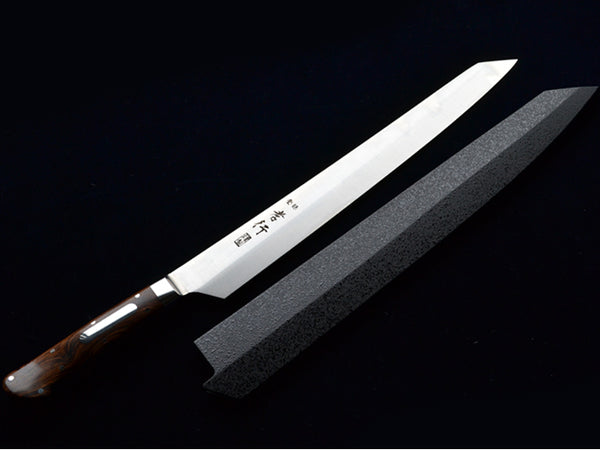 堺 孝行 グランドシェフSP TypeⅠ SW鋼 切付柳刃 和包丁 鞘付き デザートアイアンウッド(杉原モデル) 1