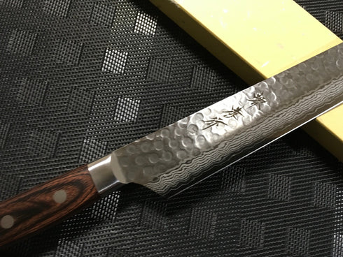 堺 孝行 VG10 17層 ダマスカス 剣型柳刃 洋包丁 マホガニー柄 3