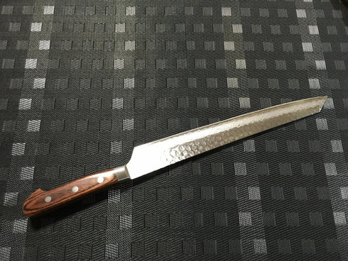 堺 孝行 VG10 17層 ダマスカス 剣型柳刃 洋包丁 マホガニー柄 5