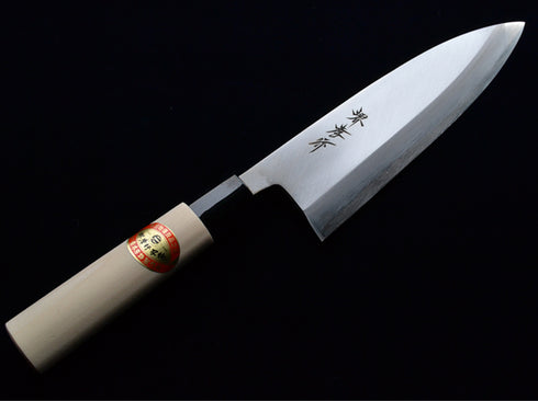 堺 孝行 霞研 白三鋼 出刃 和包丁 朴PC口輪柄 1