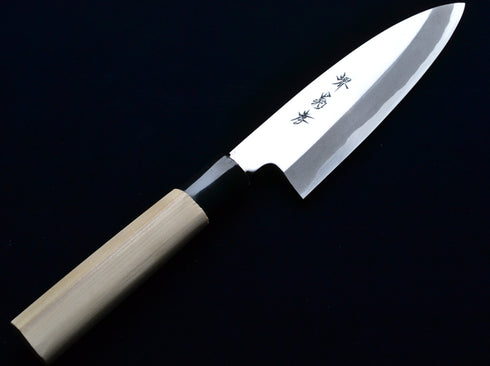 堺 孝行 改良霞研 黄鋼 舟行出刃 和包丁 朴PC口輪柄 1