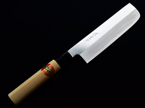 堺 孝行 立研 黄鋼 諸刃薄刃 霞研 和包丁 朴PC口輪柄