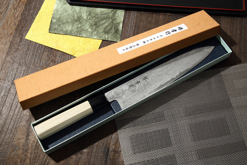 堺孝行 ダマスカス 銀三割り込み 牛刀 和包丁 朴柄 1
