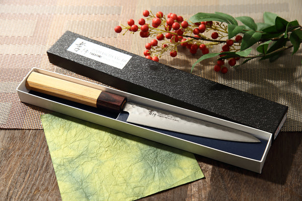 堺孝行 33層 ダマスカス VG10 ペティーナイフ 和包丁 ケヤキ柄 1