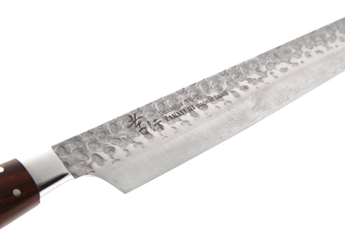 堺 孝行 VG10 33層 ダマスカス 剣型柳刃 洋包丁 デザートアイアンウッド(杉原モデル)柄 4